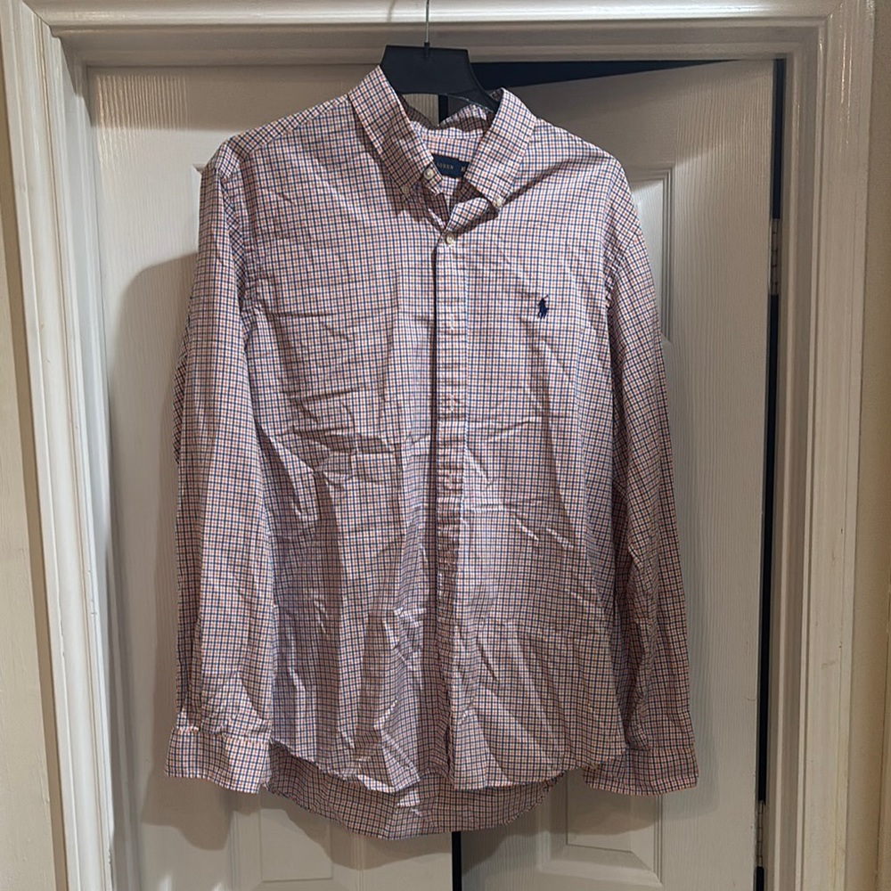 Ralph Lauren Blue and Red Casual Button Down Shirt
